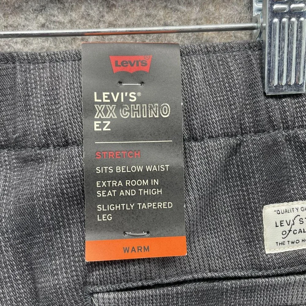 Levis XX Chino Pants Men Small Gray EZ Pants Outdoors Stretch Fit Plaid Straight - Picture 11 of 12